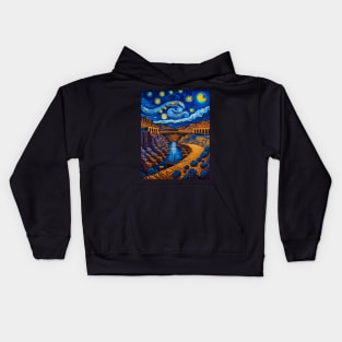 Hoover Dam in starry night Kids Hoodie